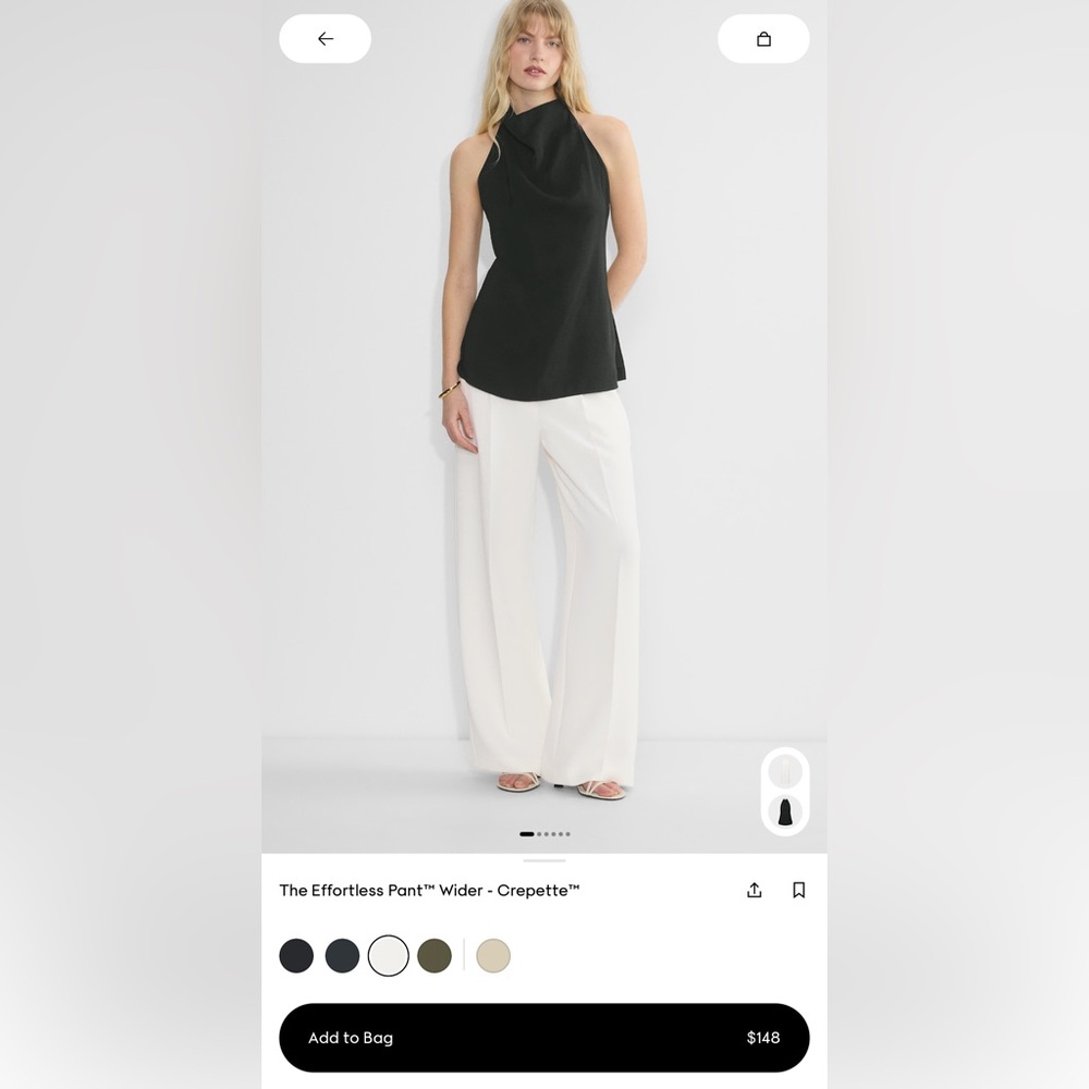 Aritzia Effortless Pant Wider Crepette in Light Birch